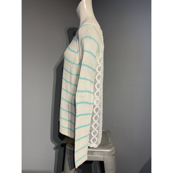 Torrid Long Sleeve Knit Tunic Top Size 1 Cream & Teal - Picture 3 of 6